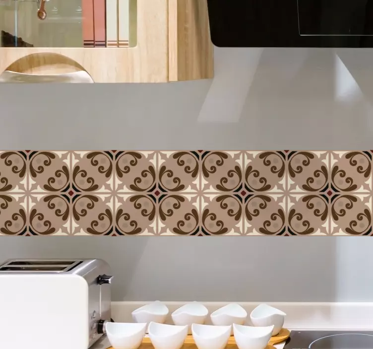 Eleganten bež vzorec nalepka za ploščice - TenStickers