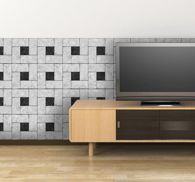 Teksturiran geometrijski vzorec nalepka za dnevno sobo - TenStickers