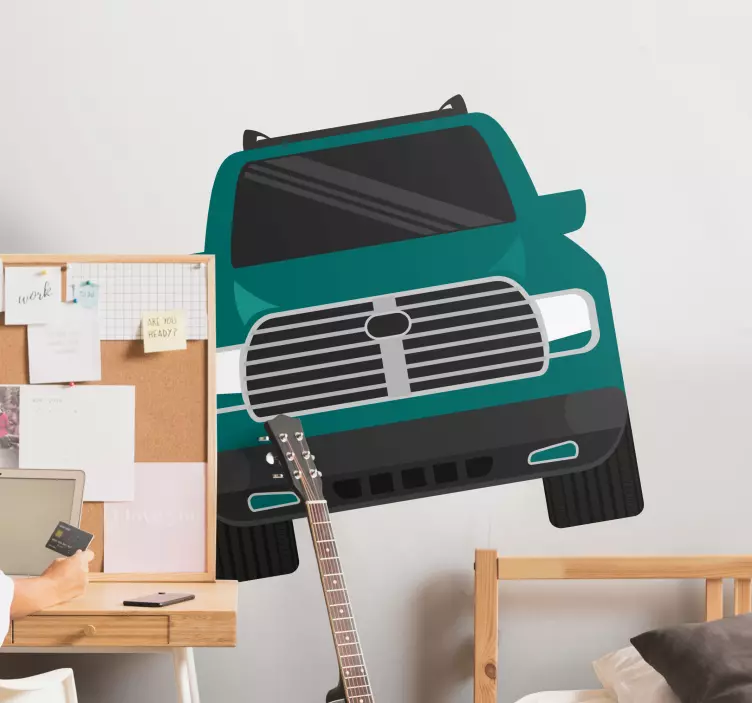 Elegantna ilustracija tovornjaka nalepka motor - TenStickers