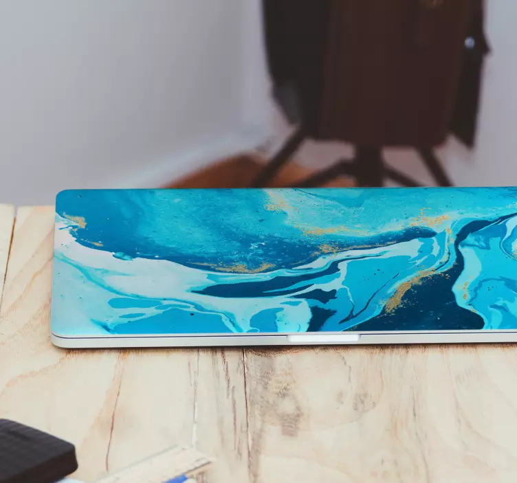 Elegantna nalepka za prenosnik v modri barvi - TenStickers