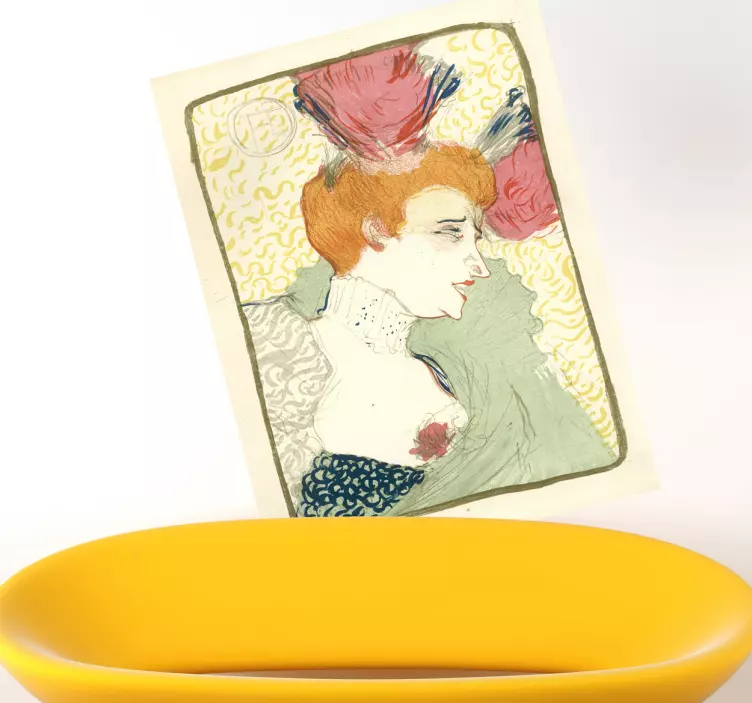 Elegantna portretna ilustracija umetniška nalepka - TenStickers