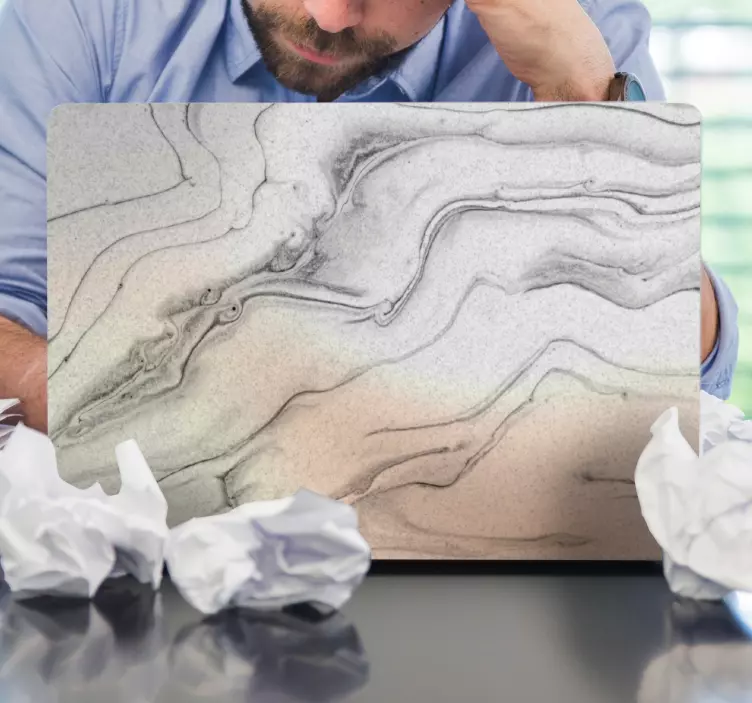 Elegantna tekstura marmorja nalepka za prenosnik - TenStickers