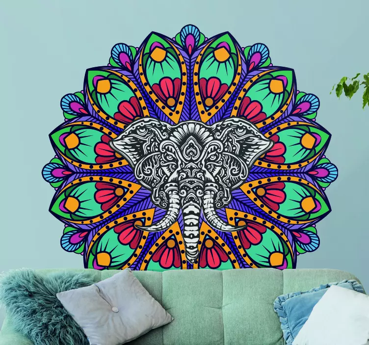 Elephant mandala pattern dekorativna nalepka - TenStickers
