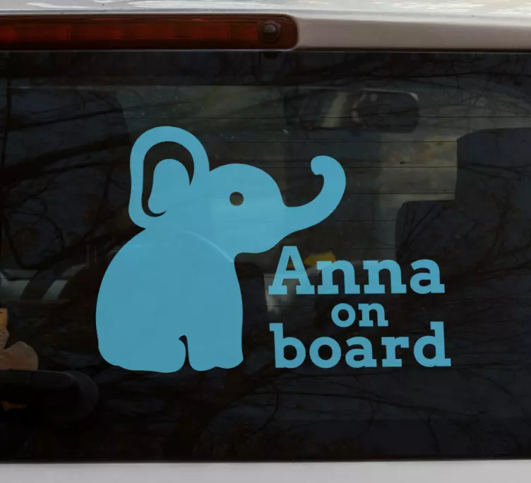 Elephant personalization option nalepka za otroke v avtu - TenStickers