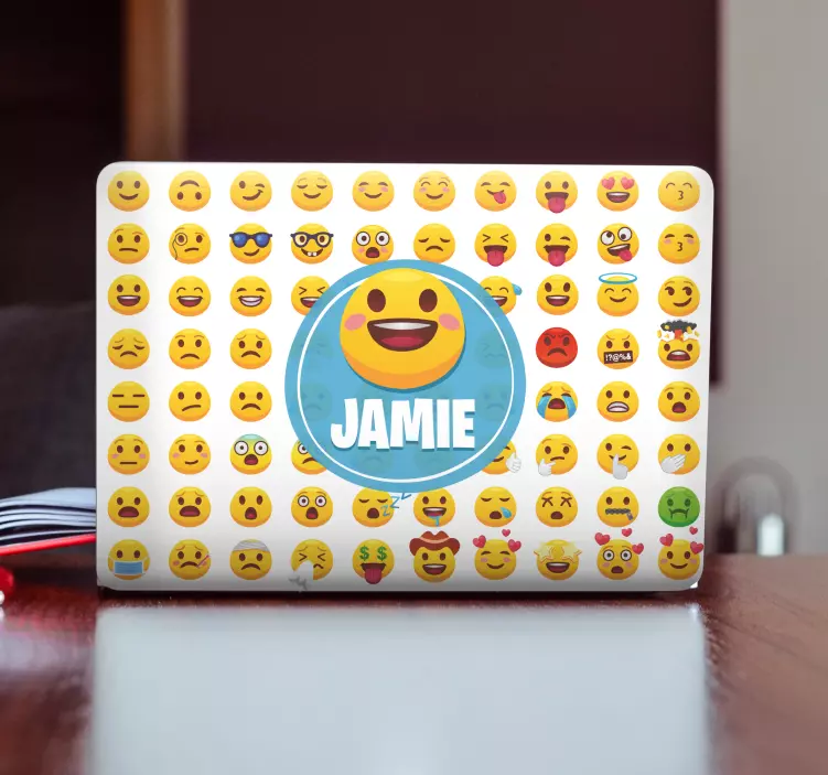 Emoji z imenom preobleke za prenosni računalnik - TenStickers