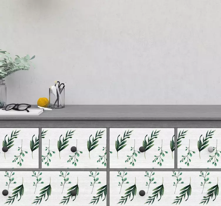 Nalepka pohištva z vzorci evkaliptusa - TenStickers