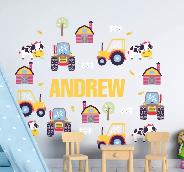 Farm theme personalization nalepka za otroke - TenStickers