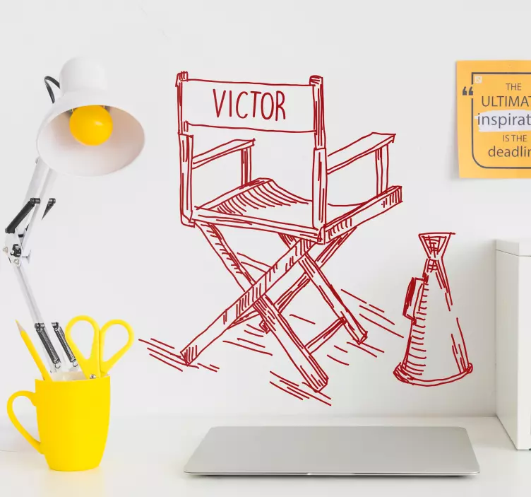 Filmski režiser stol personalizirane nalepke - TenStickers