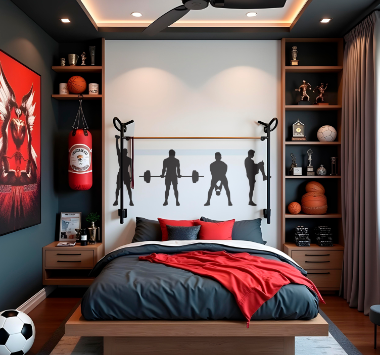 Fitnes za močne moške nalepka športa - TenStickers