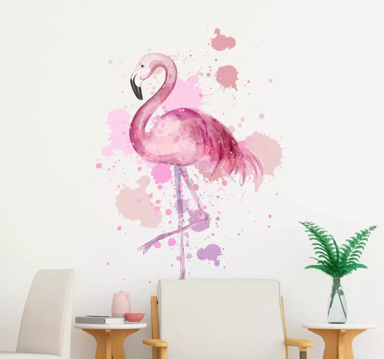 Flamingo paiting zid umetniške nalepke - TenStickers