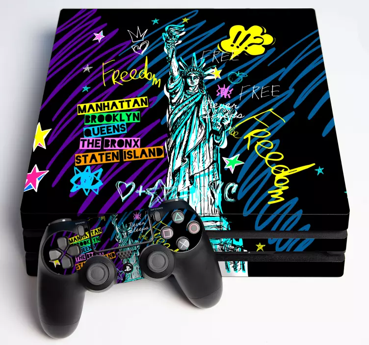 Freedom cityscape design ps4 nalepka - TenStickers