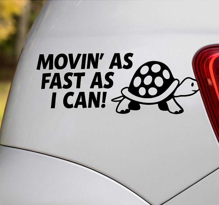 Funny slow turtle nalepka za avto - TenStickers
