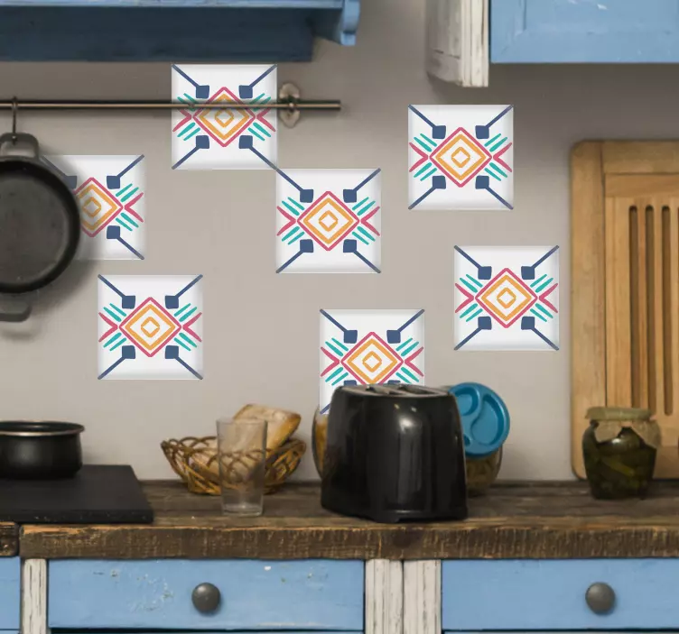 Geometric colorful pattern nalepka za ploščice - TenStickers