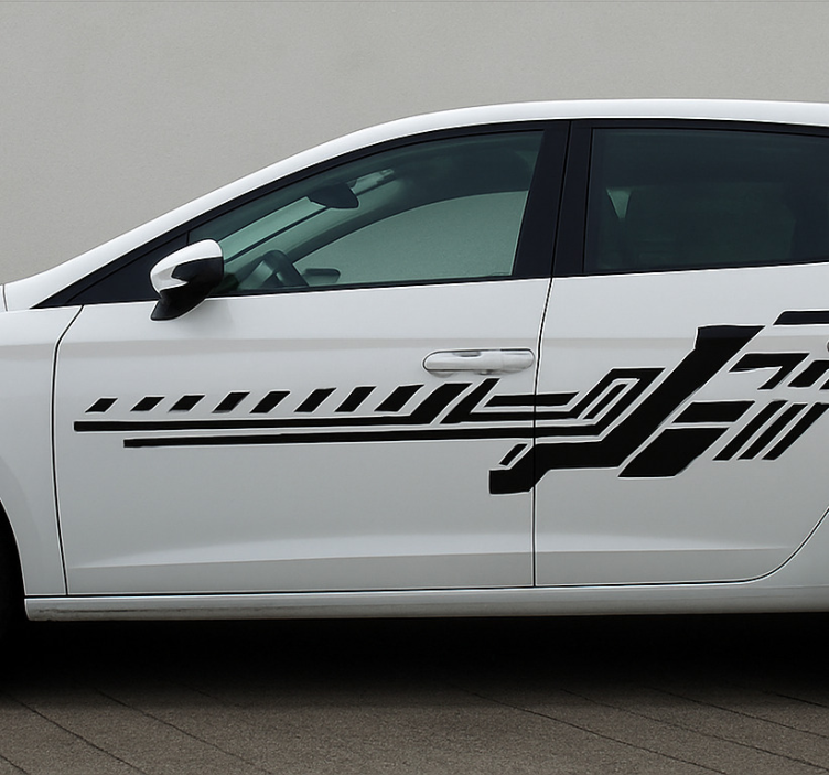 Plemenske črne črte nalepka za avto - TenStickers