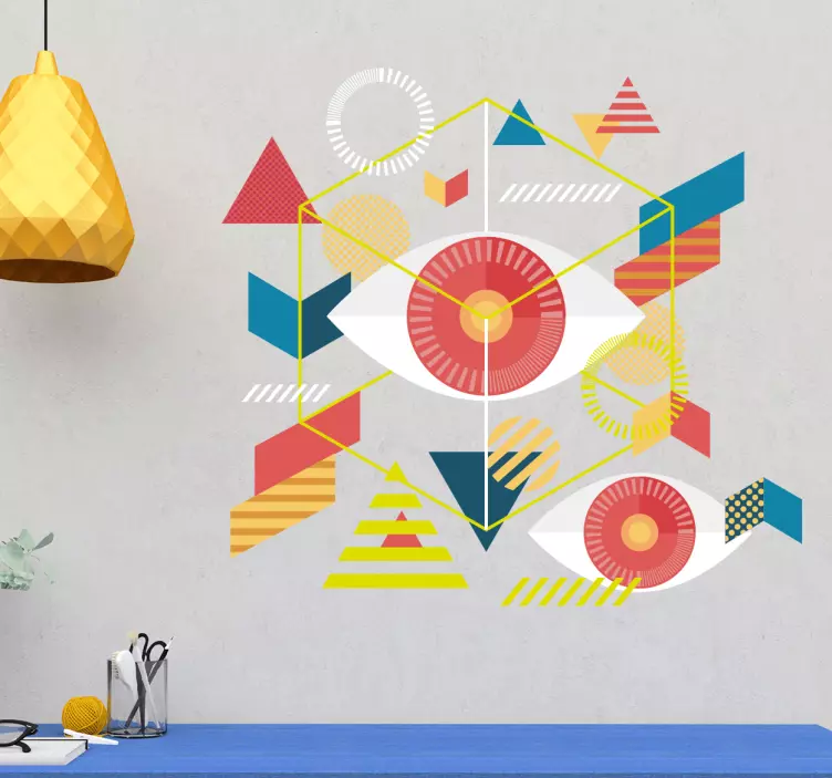 Nalepka za stenske umetniške geometrijske oči - TenStickers