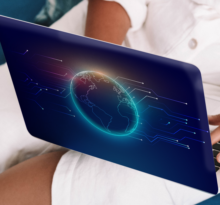 Geometrijski telekomunikacijski zemljevid kože za prenosnike - TenStickers