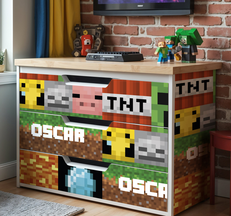 Geometrijski vzorec za igre Nalepka za pohištvo - TenStickers