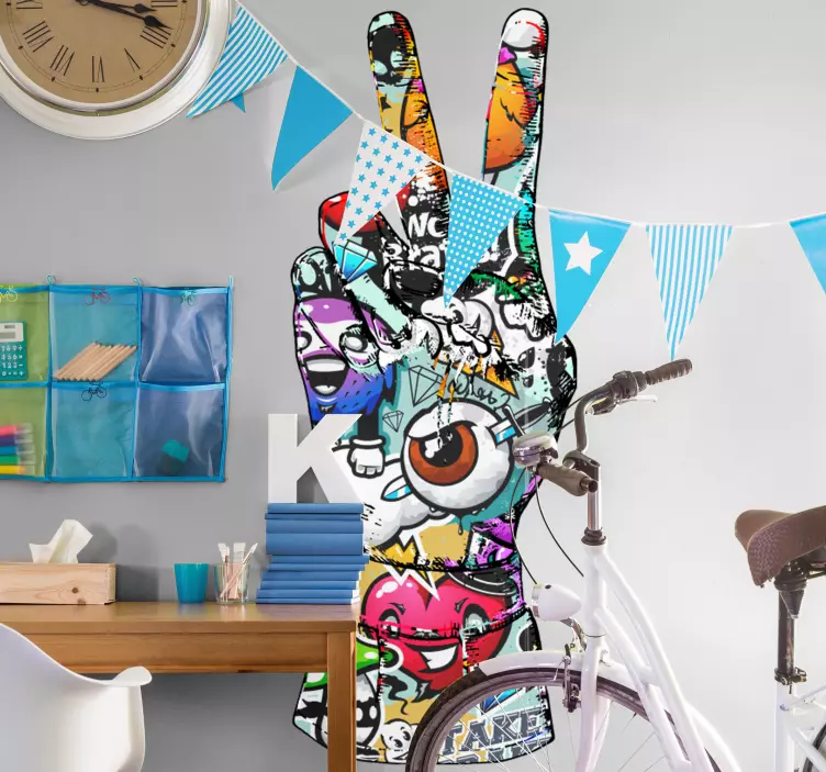 Grafiti ročna barvita urbana nalepka - TenStickers