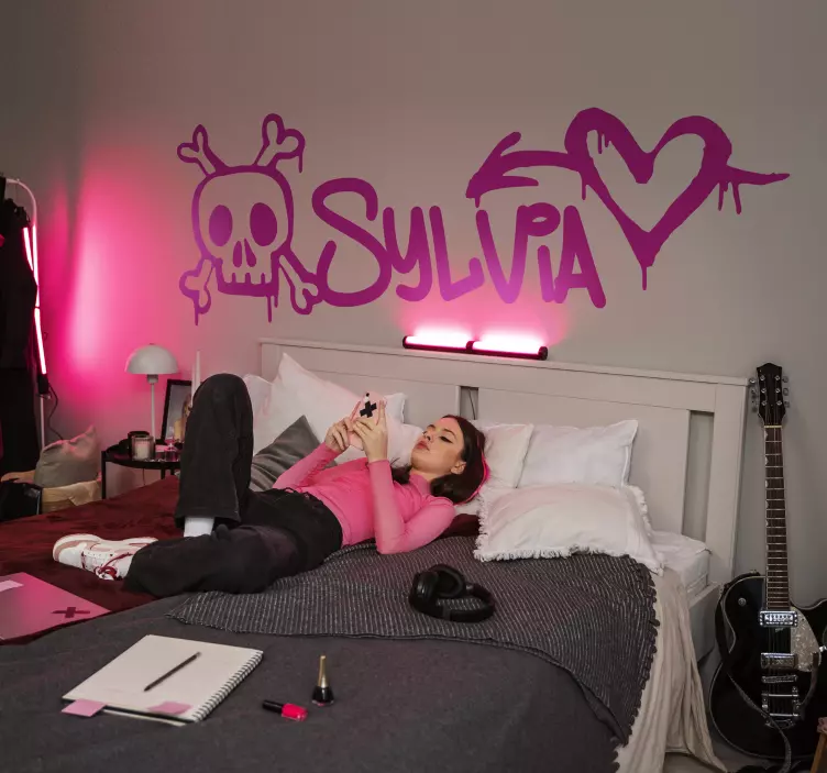 Grafiti smrti in ljubezni mestna nalepka - TenStickers