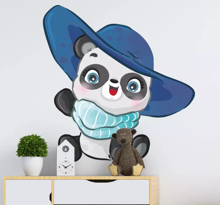 Happy panda character nalepka za otroke - TenStickers