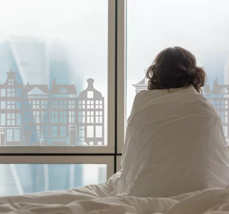 Hiše ob okenskih kanalih nalepk - TenStickers