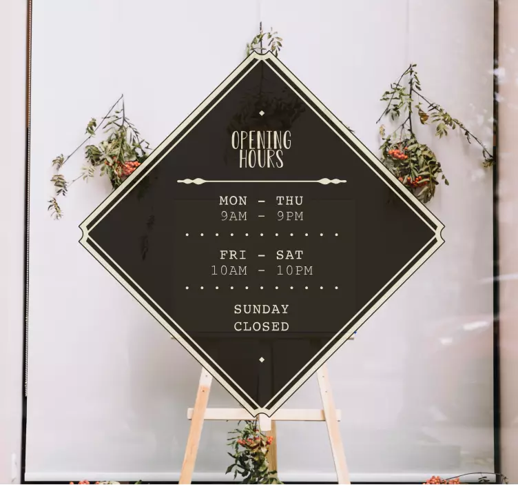 Delovni čas nalepka izloga - TenStickers