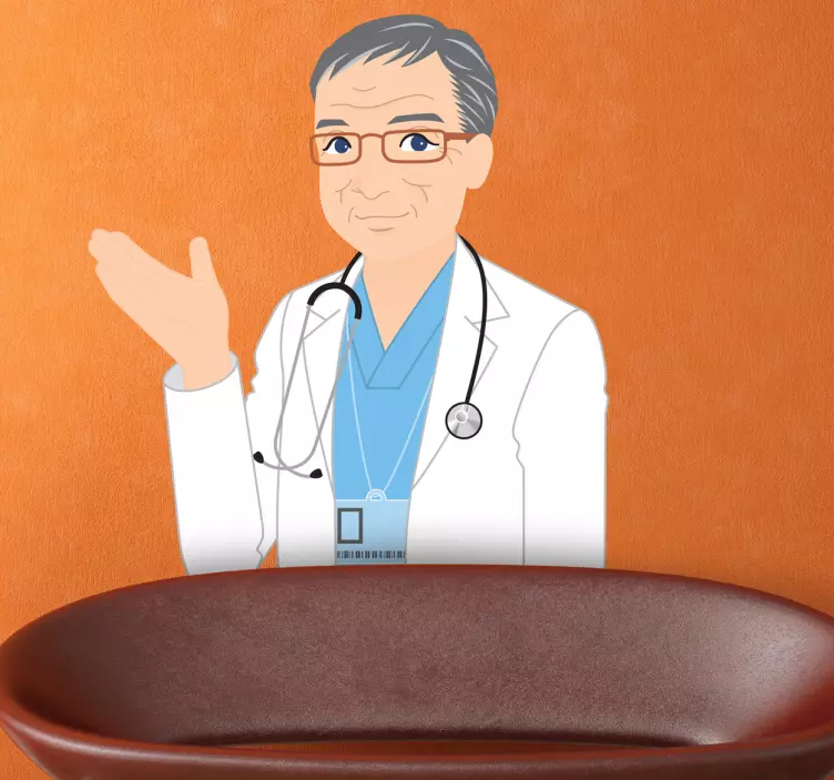 Ilustracija prijaznega zdravnika modna nalepka - TenStickers