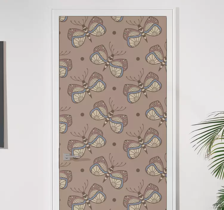 Inspirativna vintage nalepka za vrata metulj - TenStickers