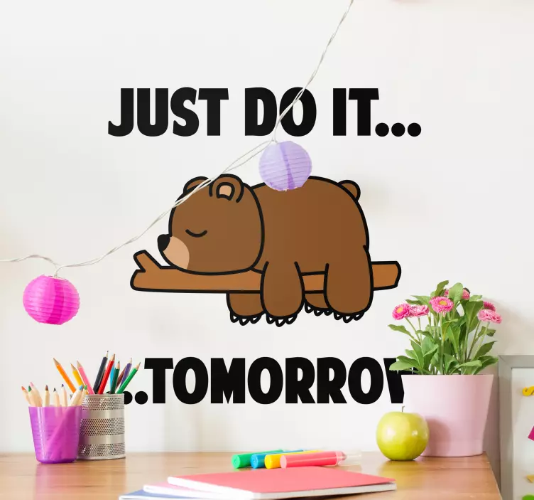 Just do it tomorrow nalepka za živali - TenStickers