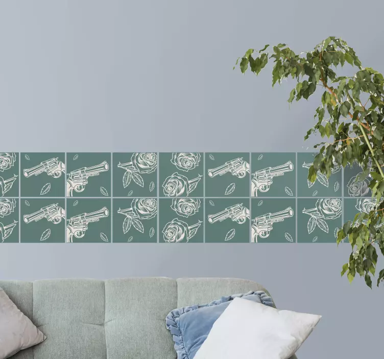 Nalepka za kavboj in vrtnice - TenStickers