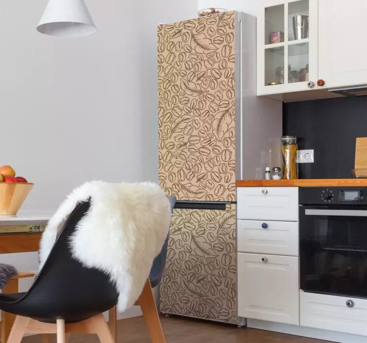 Kavna zrna in listni hladilnik decal - TenStickers