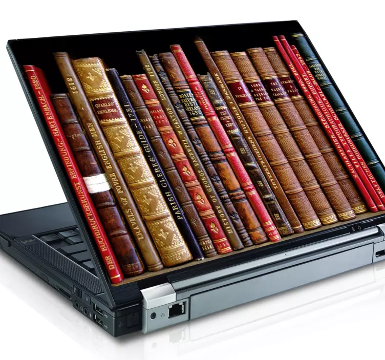 Knjižnica knjige laptop nalepka - TenStickers