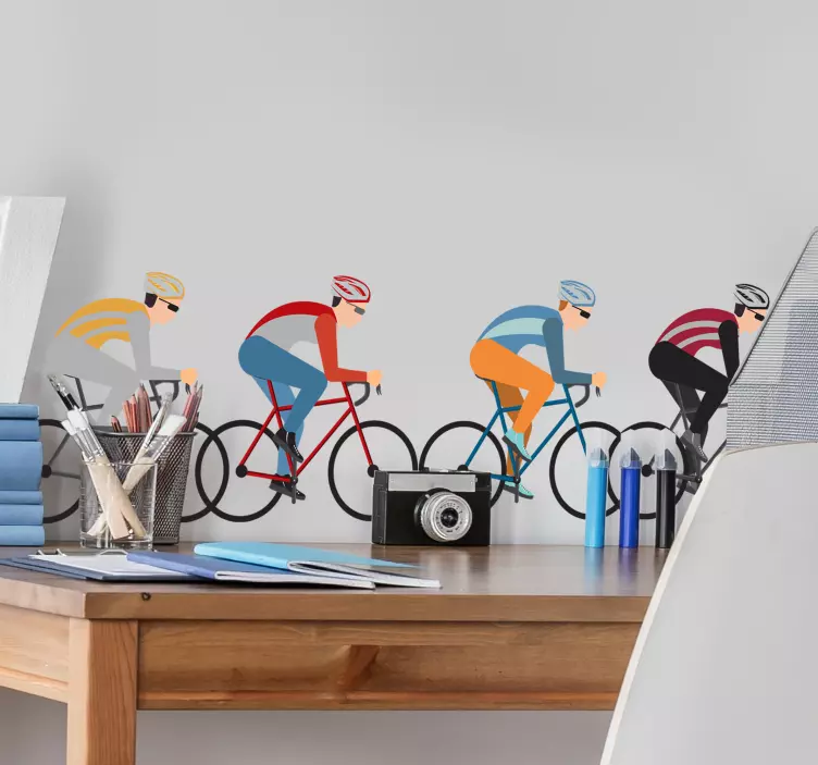 Kolesarji kolesarski šport decal - TenStickers