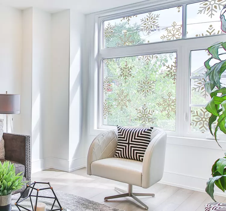 Komplet zlatih snežink, božična nalepka - TenStickers