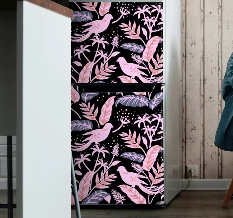 Koncept tropske ptice nalepka za hladilnik - TenStickers