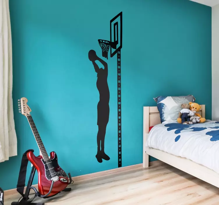 Nalepka tabele višine košarkarskega metra - TenStickers