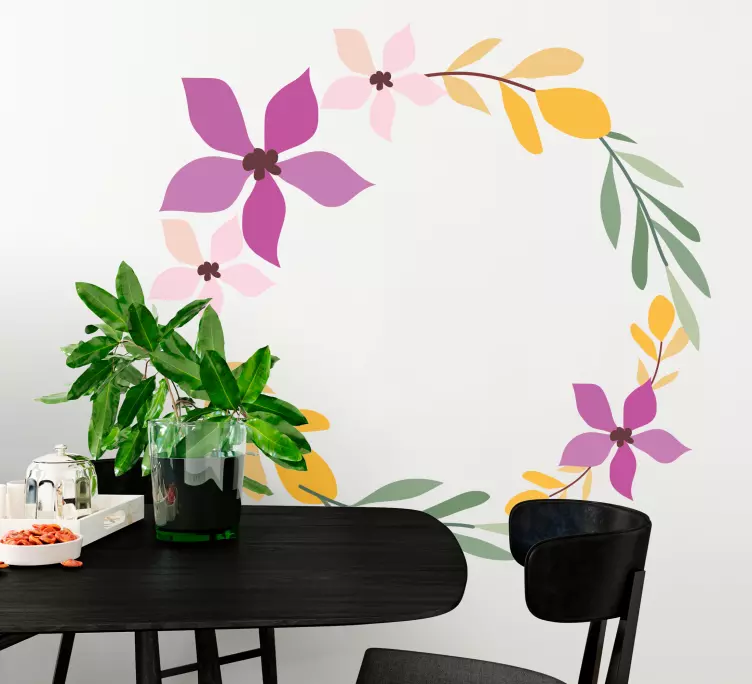 Nalepka za steno kroga poljskih cvetov - TenStickers