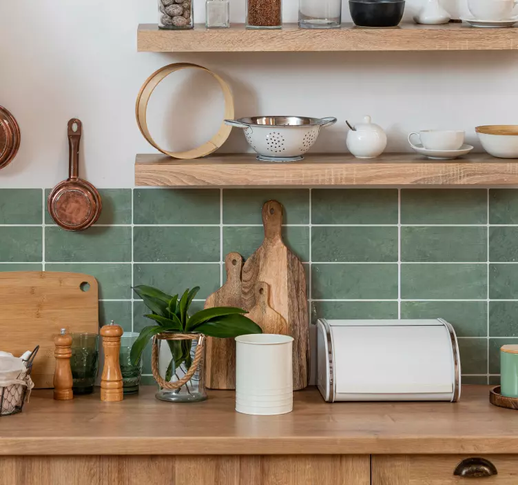 Kvadratne zelene opekeKvadratne zelene opeke nalepka za dekoracij - TenStickers