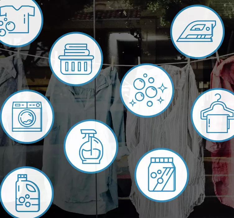 Laundry essentials icons nalepka za izložbe - TenStickers
