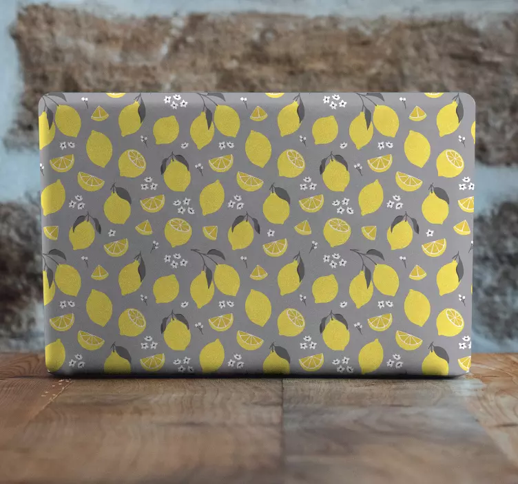 Lemon fruit pattern nalepka za prenosnik - TenStickers
