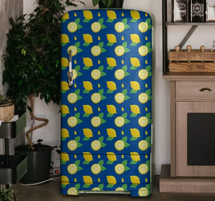 Lemon pattern wrap nalepka za hladilnik - TenStickers