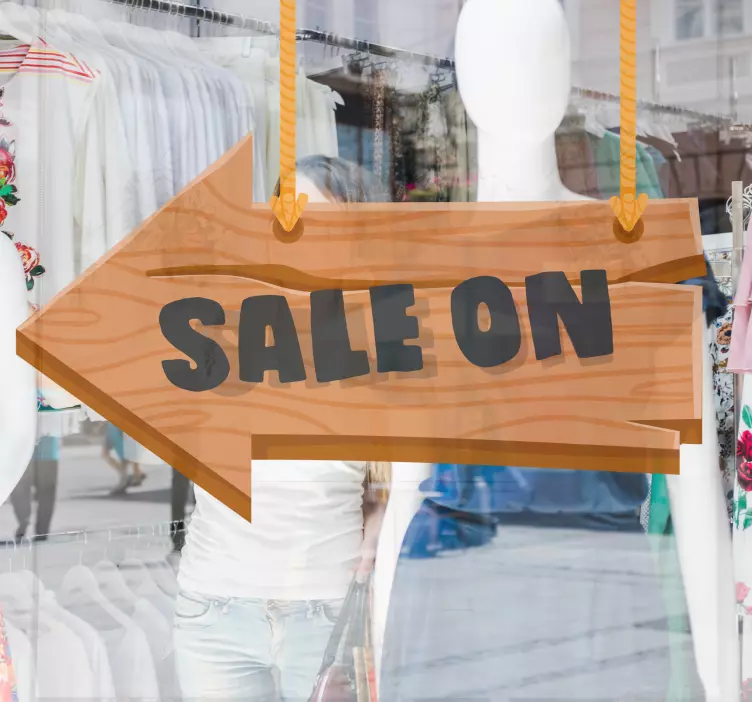 Lesena puščica za prodajo nalepka za izložbe - TenStickers