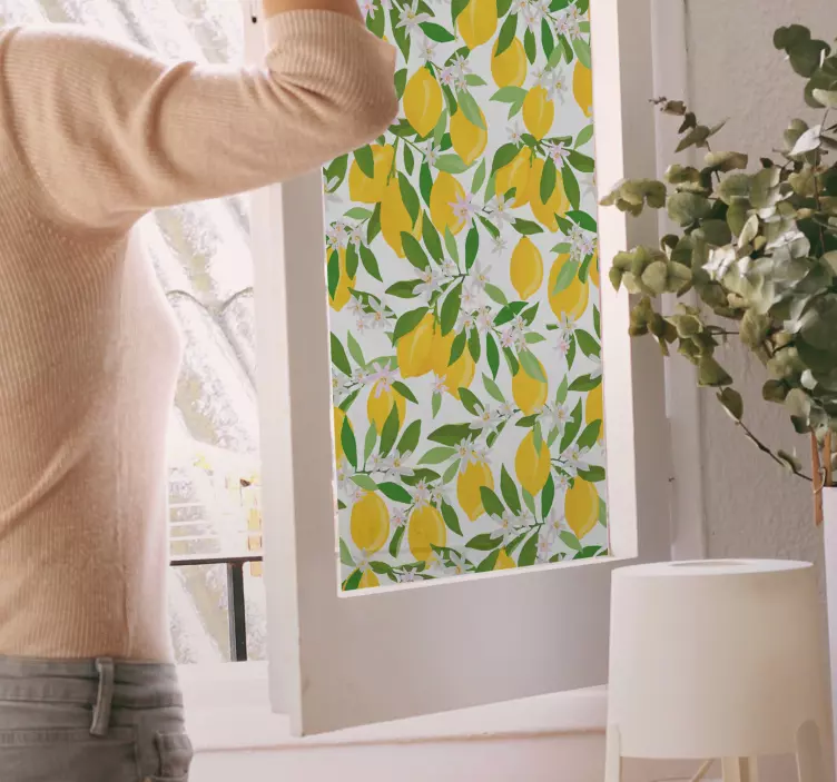 Lively lemons pattern nalepka za rastline - TenStickers