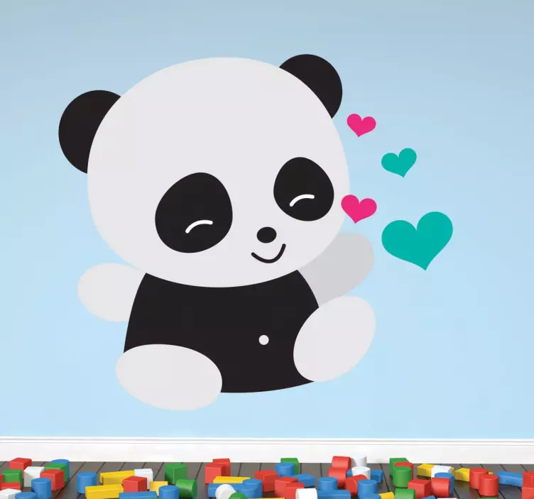 Ljubeča otroška panda nalepka - TenStickers
