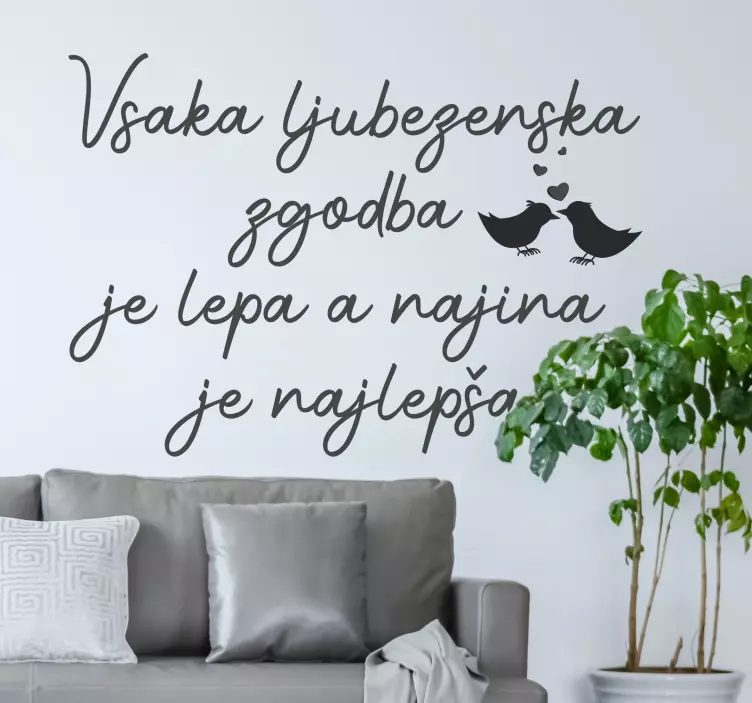 Ljubezenska zgodba ljubezen nalepka vinil - TenStickers