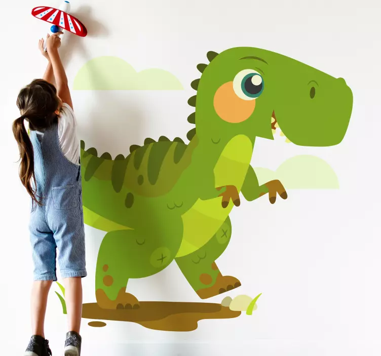 Ljubka dojenček dinozaver risanka nalepka dinozavra - TenStickers
