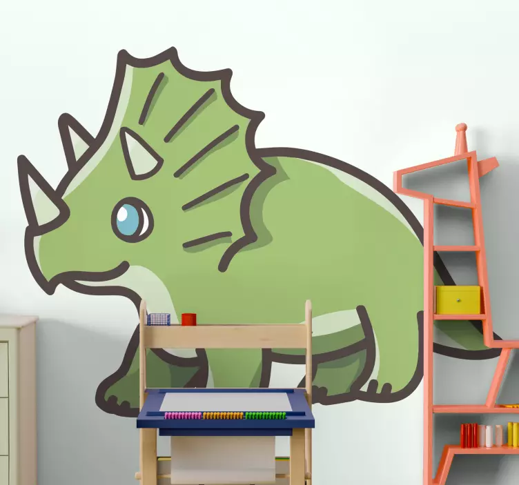 Luštna nalepka za triceratops dinozavrov - TenStickers