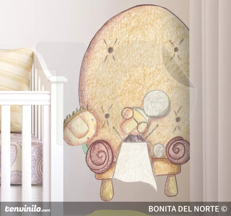 Ljubki lik, ki sedi nalepka za otroke - TenStickers