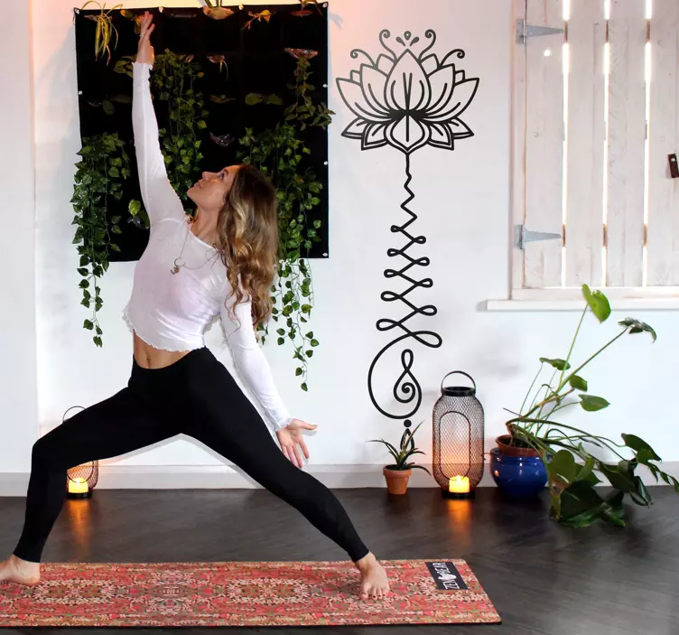 Lotosov cvet unalome cvetlična nalepka - TenStickers