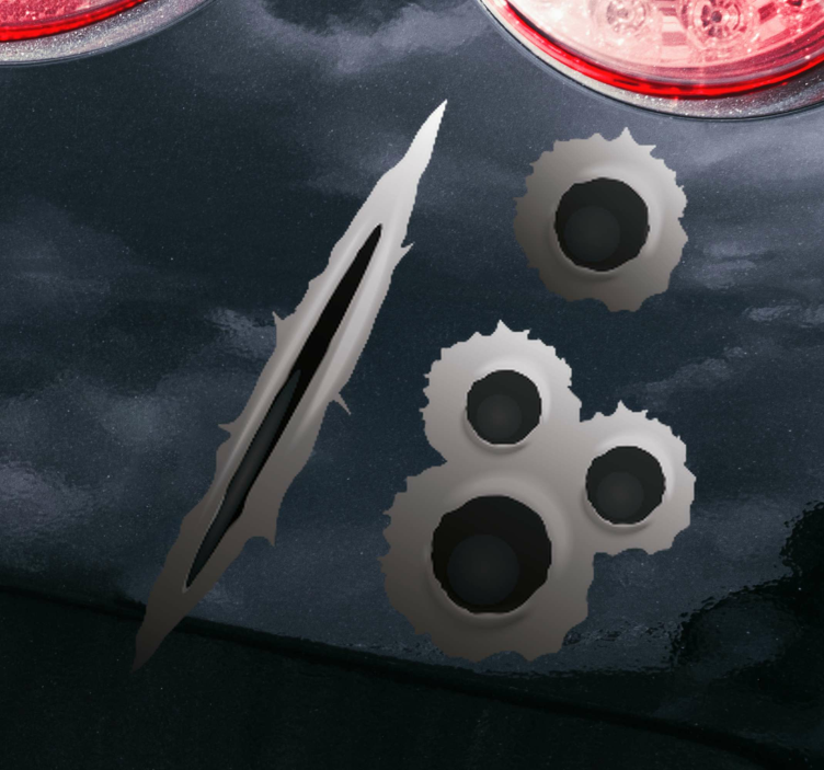 Luknje za krogle in nalepka na avtomobilu - TenStickers